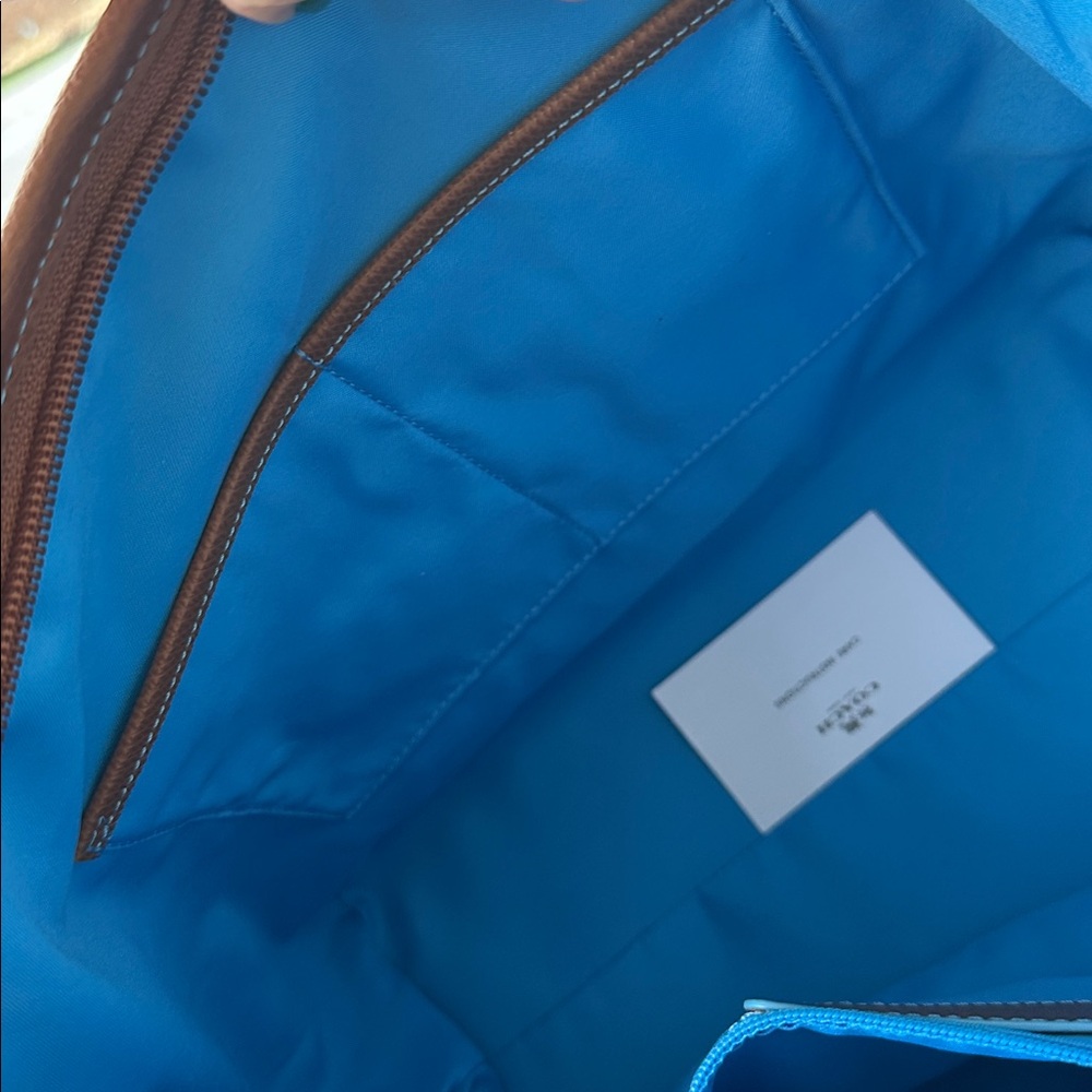 Coach Blue and Brown Tote Bag - Picture 10 of 11